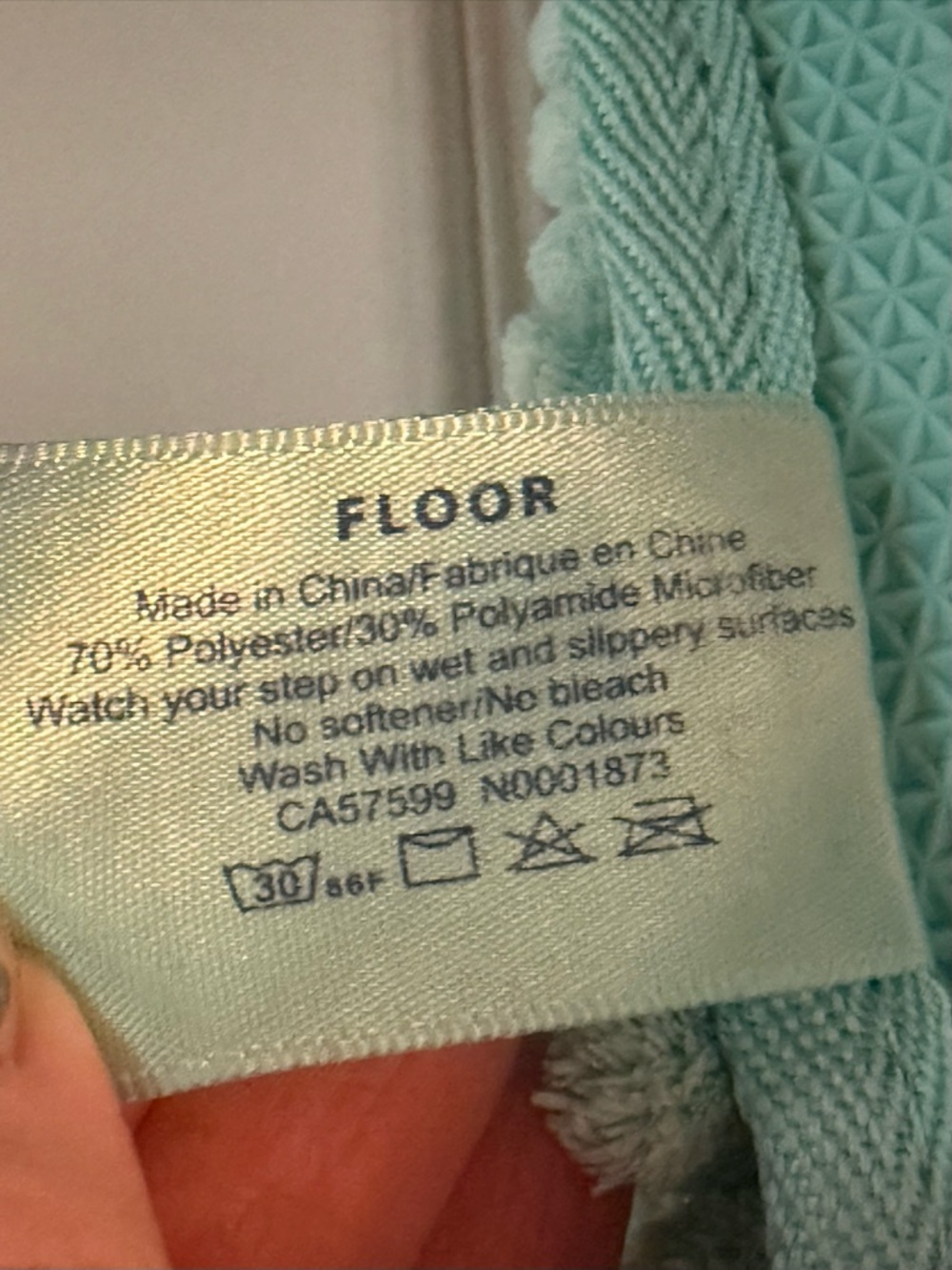 Norwex Aqua Mint Chenille Floor Bath Mat - Picture 3 of 4